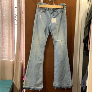 Sneak Peak brand flare frayed bottom jeans: NWT